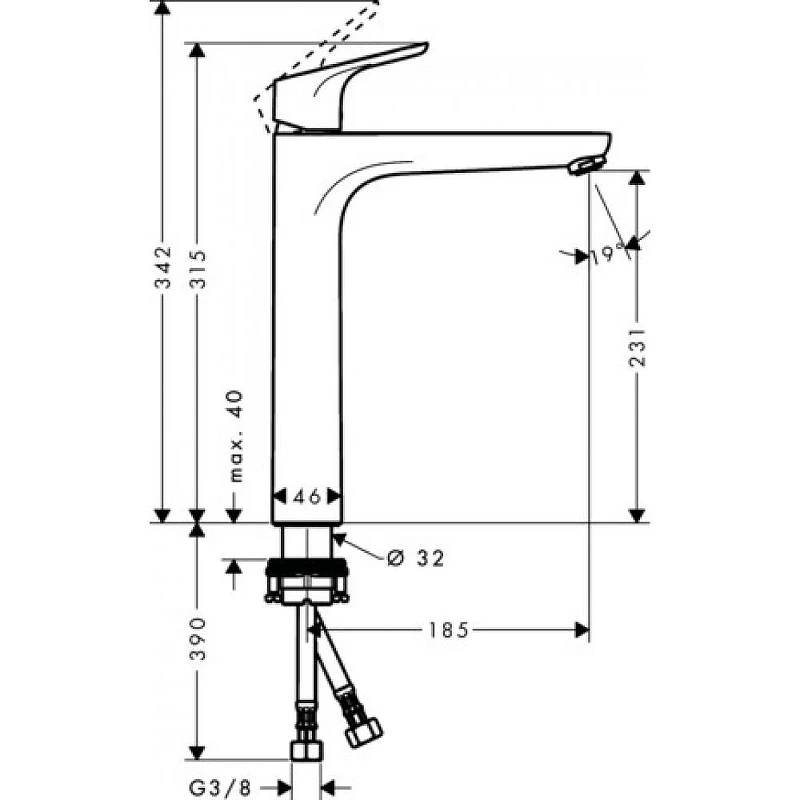 Смеситель для раковины Hansgrohe Focus 31532000 Хром латунь