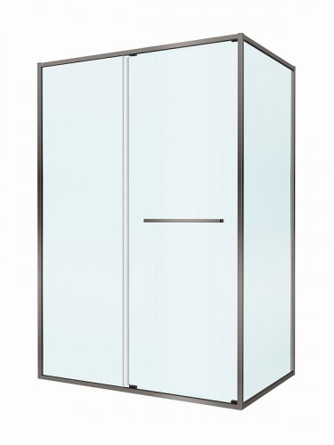 Душевой уголок Cezares Lux 130x80 LUX-AH-FS-11-130/80-C-GM профиль Оружейная сталь стекло прозрачное