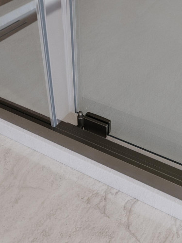 Душевой уголок Cezares Lux 130x80 LUX-AH-FS-11-130/80-C-GM профиль Оружейная сталь стекло прозрачное