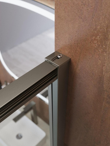 Душевой уголок Cezares Lux 130x80 LUX-AH-FS-11-130/80-C-GM профиль Оружейная сталь стекло прозрачное