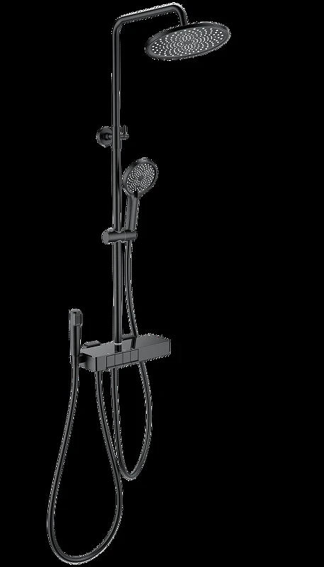Душевая система Wonzon & Woghand Muse WW-B3580-MB с термостатом цвет Черный матовый