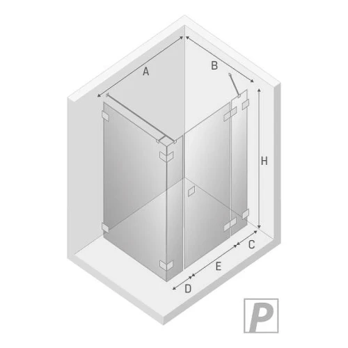 Душевое ограждение New Trendy EVENTA Chrome x130 EXK-4568
