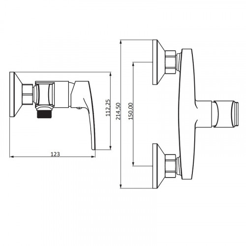 Смеситель для душа Damixa Eclipse 2.0 482000000 Хром латунь на стену