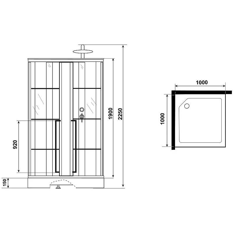Душевая кабина Niagara Standart 100x100 R ST100/15QR/KL/BKT без гидромассажа
