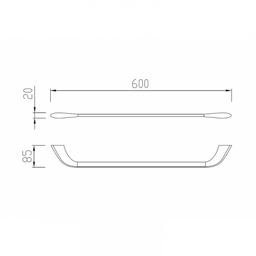 Полотенцедержатель Abber Nord AA1552B Черный матовый