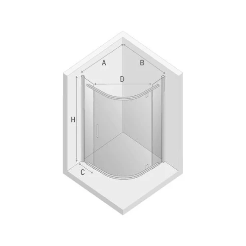 Душевое ограждение New Trendy NEW KOMFORT Chrome x80 K-0434
