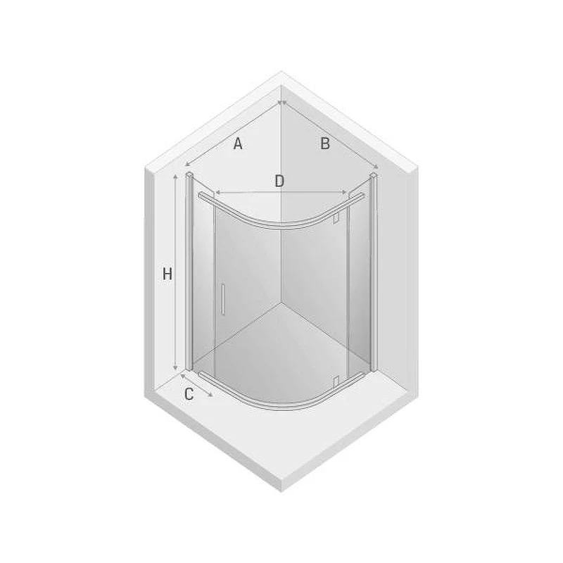 Душевое ограждение New Trendy NEW KOMFORT Chrome x80 K-0434