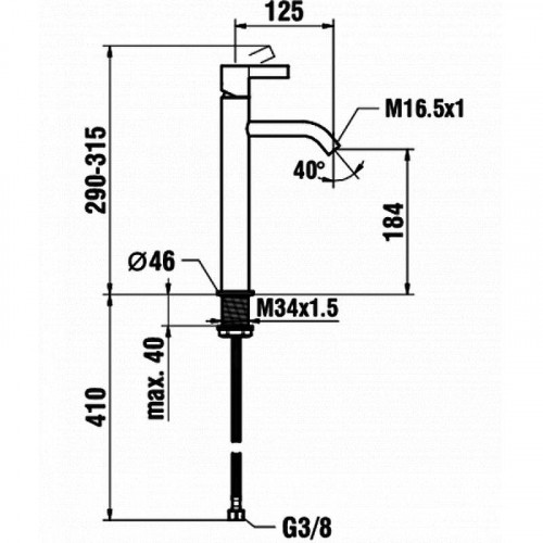 Смеситель для раковины Laufen Kartell 3.1133.8.004.120.1 Хром