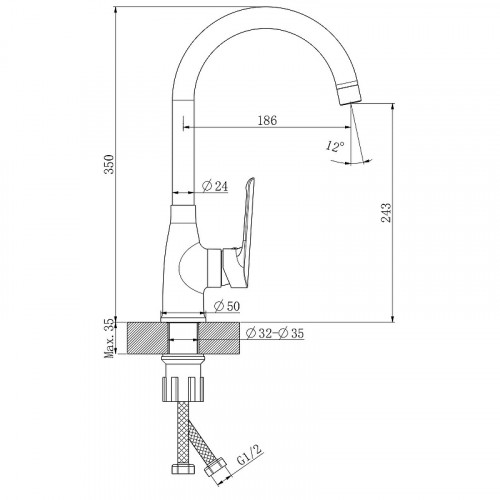 Смеситель для кухни ESKO Lagos Black LG519B Черный матовый пластик