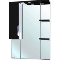Зеркало со шкафом Bellezza Лагуна 85 L 4612114002045 с подсветкой L Черное Белое МДФ / ЛДСП, стекло