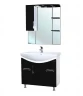 Зеркало со шкафом Bellezza Лагуна 85 L 4612114002045 с подсветкой L Черное Белое МДФ / ЛДСП, стекло