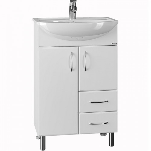 Тумба под раковину СанТа Стандарт 55 201088 Белая МДФ / ЛДСП