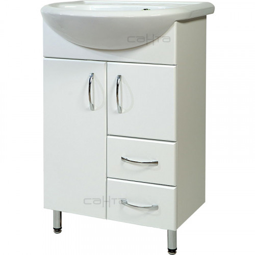 Тумба под раковину СанТа Стандарт 55 201088 Белая МДФ / ЛДСП