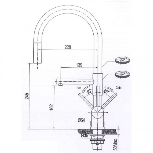 Смеситель для кухни Seaman Eco Venice SSN-1069-SS цвет Нержавеющая сталь сатин