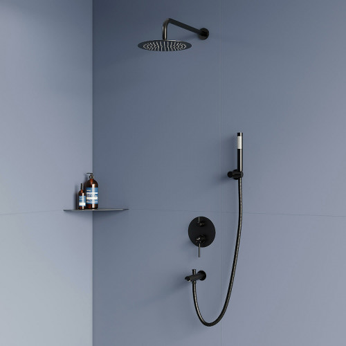 Душевая система RGW Shower Panels SP-52-1B 511408521-04 Черная матовая латунь встраиваемый