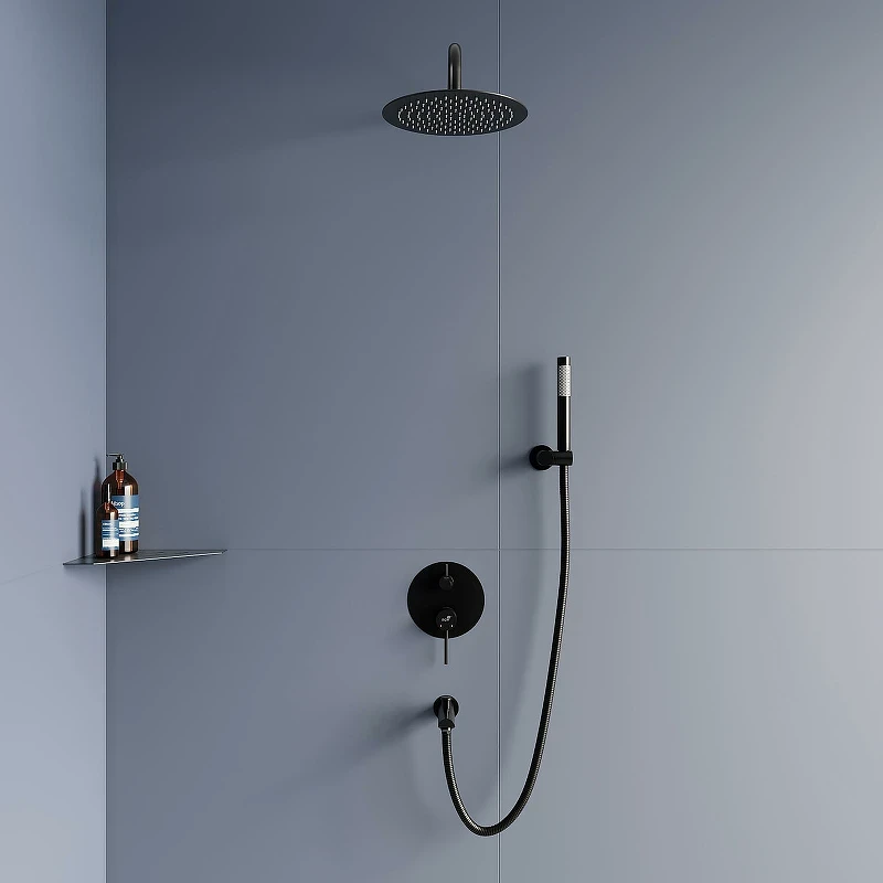 Душевая система RGW Shower Panels SP-52-1B 511408521-04 Черная матовая латунь встраиваемый