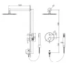 Душевая система RGW Shower Panels SP-52-1B 511408521-04 Черная матовая латунь встраиваемый
