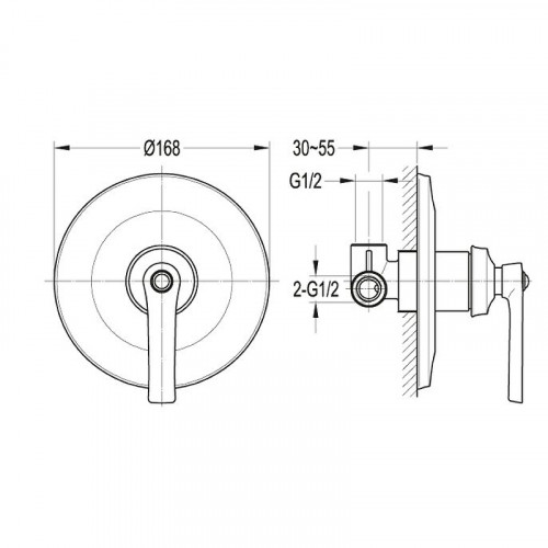 Смеситель для душа Cezares Liberty LIBERTY-F-DIM-01 Хром латунь встраиваемый