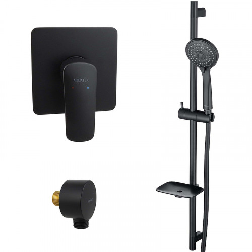 Душевая система Aquatek Вега AQ1076MB Черная матовая латунь встраиваемый