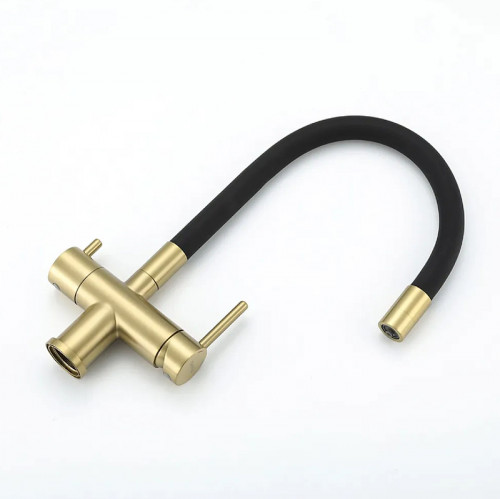 Смеситель для кухни Gappo G4398-33 Золотой сатин Черный латунь