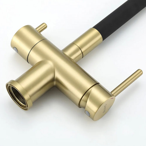 Смеситель для кухни Gappo G4398-33 Золотой сатин Черный латунь