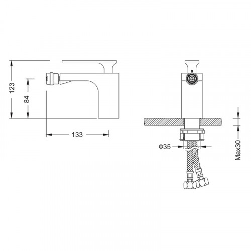 Смеситель для биде Timo Torne 4362/17F Золото матовое латунь