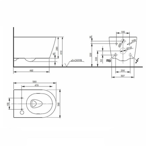 Унитаз подвесной Toto RW CW542EDMUNW1 цвет Белый без сиденья