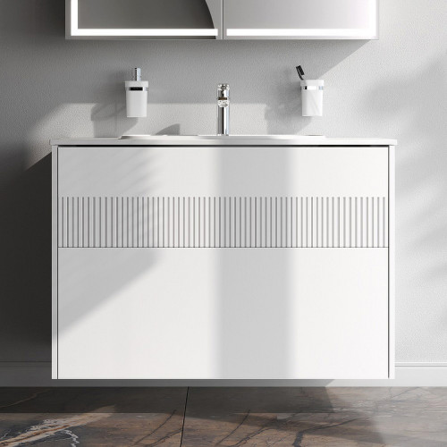 Тумба под раковину AM.PM Func 100 M8FFUX1002WM подвесная Белая матовая МДФ / ЛДСП