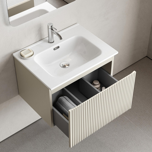 Тумба под раковину Sancos Snob R 1.0 60 SNR1.060CE подвесная цвет Beige Soft