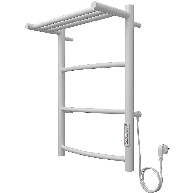 Электрический полотенцесушитель Azario Verona 400x600 П6 AZ04846PW с полкой, диммер справа Белый
