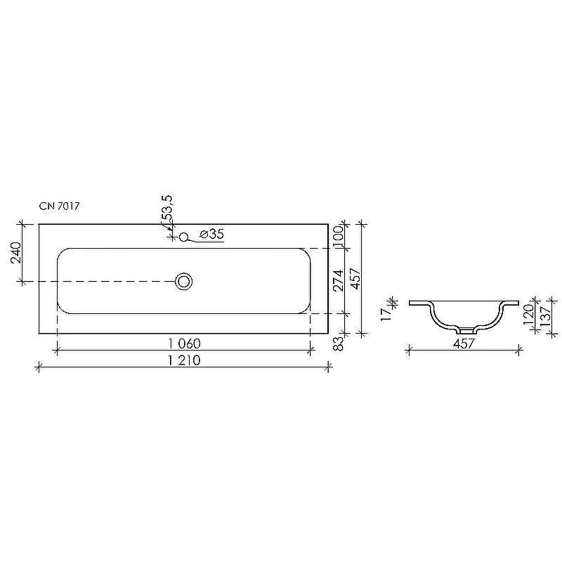 Раковина Ceramicanova Grace 120 CN7017MB Черная матовая