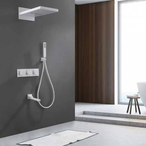 Душевая система Abber Daheim AF8253W c термостатом цвет Белый матовый