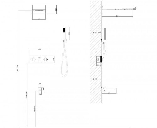 Душевая система Abber Daheim AF8253W c термостатом цвет Белый матовый
