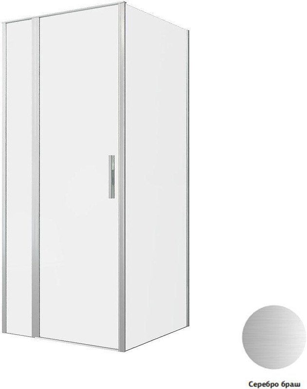Душевой уголок Allen Brau Priority 90x90 3.31026.BA+3.31044.BA цвет профиля Серебро браш стекло прозрачное