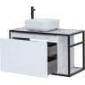 Тумба под раковину Aquanet Nova Lite Loft 90L 261652 подвесная Белый глянец МДФ / ЛДСП