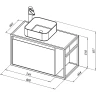Тумба под раковину Aquanet Nova Lite Loft 90L 261652 подвесная Белый глянец МДФ / ЛДСП