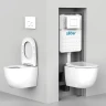 Комплект унитаза Abber Bequem AC1100T-AC0105-AC0121NG с сиденьем Микролифт и клавишей смыва цвет Никель