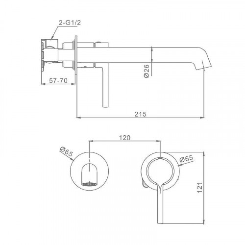 Смеситель для раковины Raglo R20.11.09 цвет Графит матовый