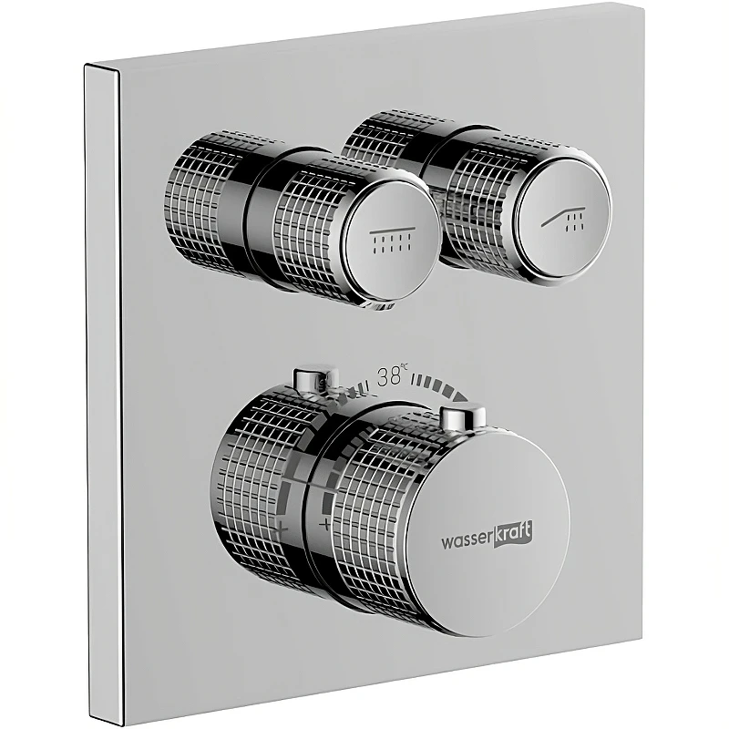 Смеситель для душа WasserKRAFT Dinkel 5848 Thermo с термостатом Хром латунь встраиваемый