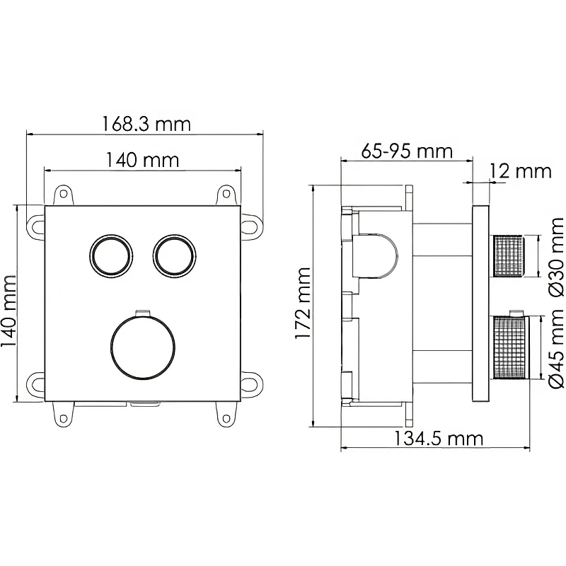 Смеситель для душа WasserKRAFT Dinkel 5848 Thermo с термостатом Хром латунь встраиваемый