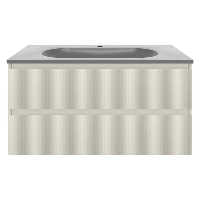 Тумба под раковину Vincea Велле (Welle) 100 VMC-2WL100MBG подвесная цвет M.Beige Soft-touch