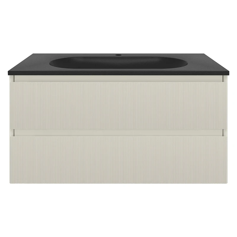 Тумба под раковину Vincea Велле (Welle) 100 VMC-2WL100MBG подвесная цвет M.Beige Soft-touch