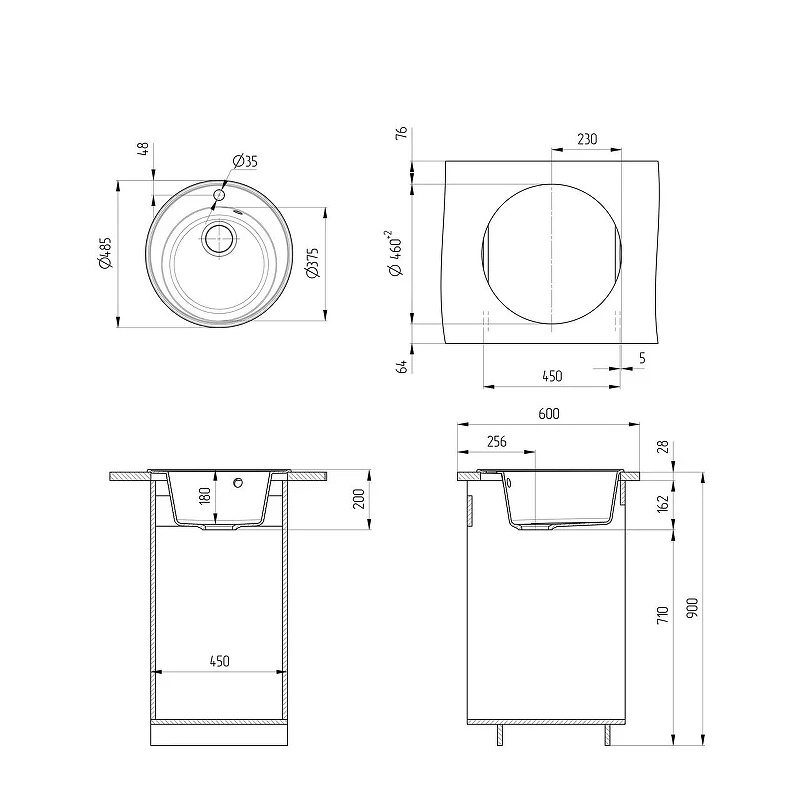 Кухонная мойка Ulgran Quartz Nora 485-10 Песок