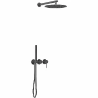 Душевая система Vincea Groove VSFW-4G01GM с термостатом Вороненая сталь