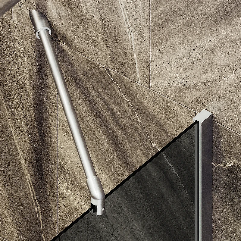 Шторка на ванну Maybah Glass MGV-78-5ш 400x1400 в широком профиле Хром матовый стекло графитовое