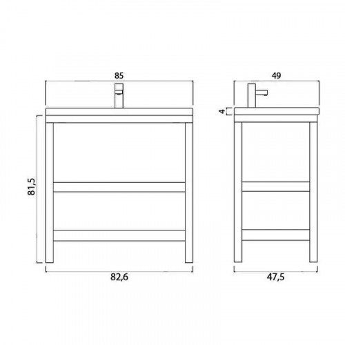 Тумба под раковину Creto Provence 85 9-1008V Venge массив дерева