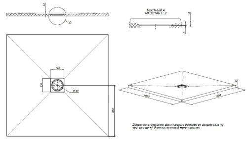 Душевой поддон из искусственного камня Allen Brau Priority 100x100 8.31005-BGM цвет Синий+Серый
