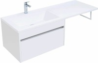 Тумба с раковиной Aquanet Токио 130 L 239217 подвесная Белая МДФ / ЛДСП