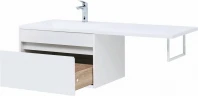 Тумба с раковиной Aquanet Токио 130 L 239217 подвесная Белая МДФ / ЛДСП