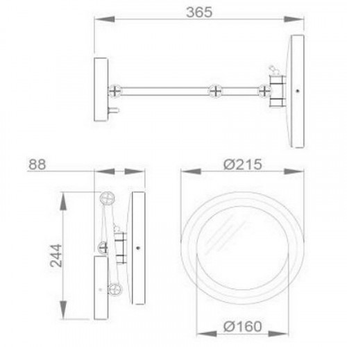 Косметическое зеркало Nofer 08006.B с подсветкой с увеличением Хром
